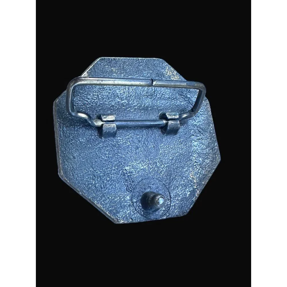 CB radio‎ nut Hexagonal Belt Buckle With Lightning Bolt Design Vintage